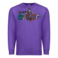 Purple Happy Easter Premium Sweatshirt - CowhideDigitalArt