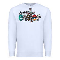 White Happy Easter Premium Sweatshirt - CowhideDigitalArt