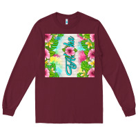 Burgundy aloha summer Long Sleeve Tee - TumblerDesignByShophia