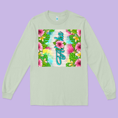 Aloha Summer Long Sleeve Tee Designed By Tumblerdesignbyshophia