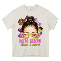 Messy Bun Gym Hair Dont Care Heavy Core Tee | Teevron
