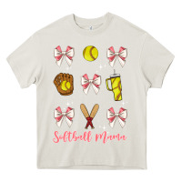 Cream softball coquette bow Heavy Core Tee - JahusDesignShop