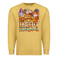 Antique Gold happy thanksgiving Premium Sweatshirt - CowhideDigitalArt