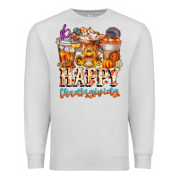 Dove Grey happy thanksgiving Premium Sweatshirt - CowhideDigitalArt