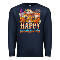 Navy happy thanksgiving Premium Sweatshirt - CowhideDigitalArt