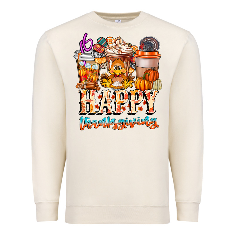 Happy Thanksgiving Premium Sweatshirt by CowhideDigitalArt | Teevron