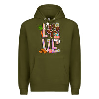 Army Green Tie dye easter love dog paw Premium Hoodie - BundleAndBundleShop