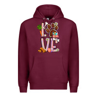 Burgundy Tie dye easter love dog paw Premium Hoodie - BundleAndBundleShop
