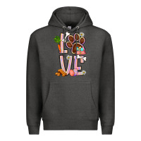 Charcoal Heather Tie dye easter love dog paw Premium Hoodie - BundleAndBundleShop