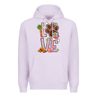 Lilac Tie dye easter love dog paw Premium Hoodie - BundleAndBundleShop