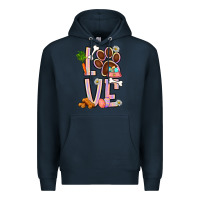Navy Tie dye easter love dog paw Premium Hoodie - BundleAndBundleShop