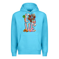 Ocean Blue Tie dye easter love dog paw Premium Hoodie - BundleAndBundleShop