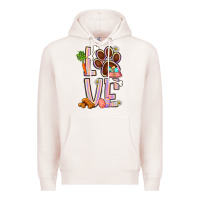 Pale Pink Tie dye easter love dog paw Premium Hoodie - BundleAndBundleShop