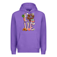 Purple Tie dye easter love dog paw Premium Hoodie - BundleAndBundleShop
