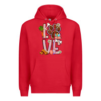 Red Tie dye easter love dog paw Premium Hoodie - BundleAndBundleShop