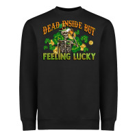 Black Dead inside but feeling lucky St. Patrick's Day Heavyweight Sweatshirt - CowGirlArtShop
