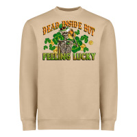Mushroom Dead inside but feeling lucky St. Patrick's Day Heavyweight Sweatshirt - CowGirlArtShop