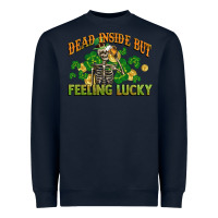 Navy Dead inside but feeling lucky St. Patrick's Day Heavyweight Sweatshirt - CowGirlArtShop