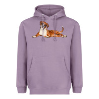 Lavender Boxer Dog Illustrations Heavyweight Hoodie - LillyAllenDesigns