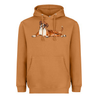 Meerkat Boxer Dog Illustrations Heavyweight Hoodie - LillyAllenDesigns