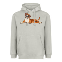 Moon Dust Boxer Dog Illustrations Heavyweight Hoodie - LillyAllenDesigns