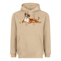 Mushroom Boxer Dog Illustrations Heavyweight Hoodie - LillyAllenDesigns