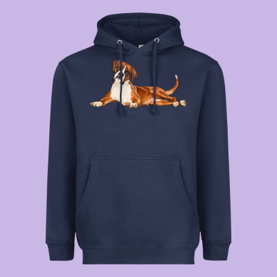 Boxer Dog Illustrations Heavyweight Hoodie Designed By Lillyallendesigns