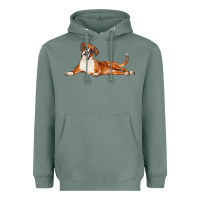 Sage Boxer Dog Illustrations Heavyweight Hoodie - LillyAllenDesigns