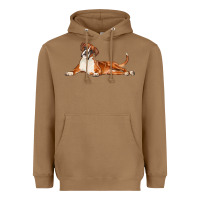 Toasted Coconut Boxer Dog Illustrations Heavyweight Hoodie - LillyAllenDesigns