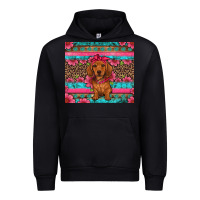 Black dachshund puppy floral Urban Hoodie - Artiststas