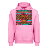 Fuchsia Pink dachshund puppy floral Urban Hoodie - Artiststas