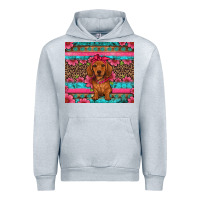 Heather Grey dachshund puppy floral Urban Hoodie - Artiststas