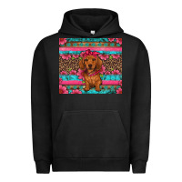 Pigment Black dachshund puppy floral Urban Hoodie - Artiststas