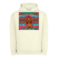 Pigment Pistachio dachshund puppy floral Urban Hoodie - Artiststas