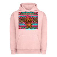 Pigment Salmon dachshund puppy floral Urban Hoodie - Artiststas