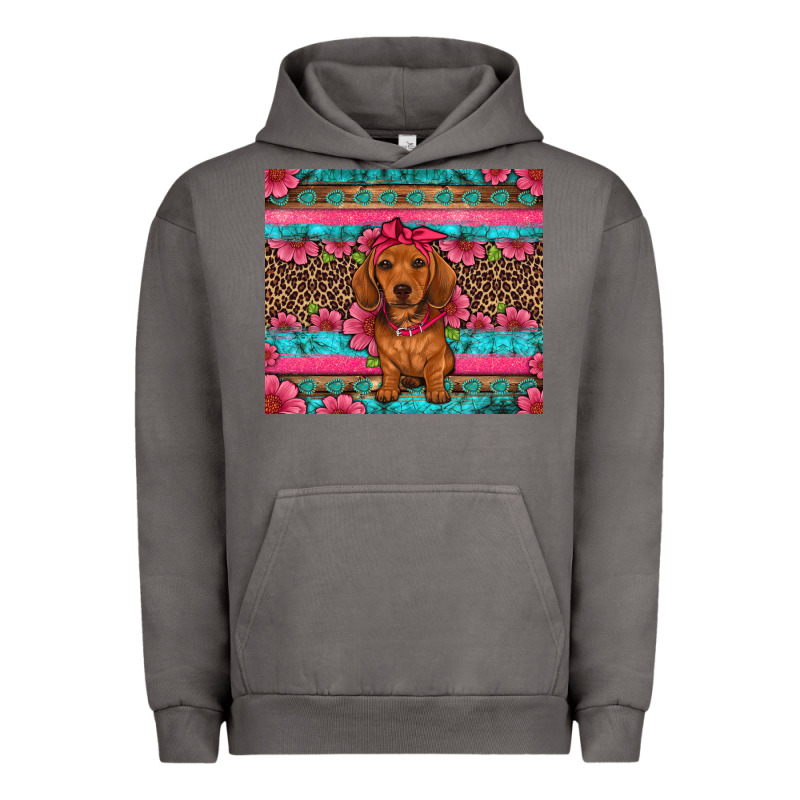 Dachshund Puppy Floral Urban Hoodie by Artiststas | Teevron