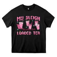 Black my sleigh runs on loaded tea Heavy Core Tee - MaliasSmallBusiness