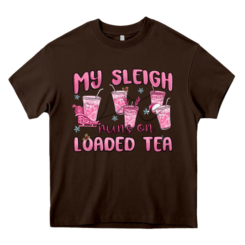 My Sleigh Runs On Loaded Tea Heavy Core Tee by MaliasSmallBusiness | Teevron