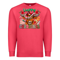 Cardinal Happy Christmas Cow Premium Sweatshirt - CowhideDigitalArt
