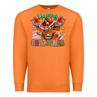 Carrot Happy Christmas Cow Premium Sweatshirt - CowhideDigitalArt