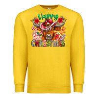 Lemon Happy Christmas Cow Premium Sweatshirt - CowhideDigitalArt