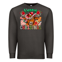 Smoke Happy Christmas Cow Premium Sweatshirt - CowhideDigitalArt