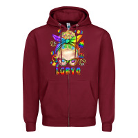 Burgundy LGBTQ+ Messy Bun With Snacks Zipper Hoodie - BundleAndBundleShop