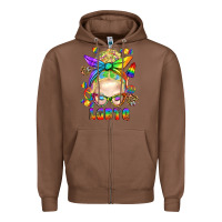 Chestnut LGBTQ+ Messy Bun With Snacks Zipper Hoodie - BundleAndBundleShop