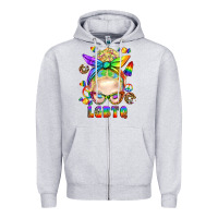 Heather Grey LGBTQ+ Messy Bun With Snacks Zipper Hoodie - BundleAndBundleShop