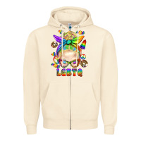 Sandshell LGBTQ+ Messy Bun With Snacks Zipper Hoodie - BundleAndBundleShop