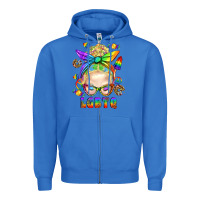 True Royal LGBTQ+ Messy Bun With Snacks Zipper Hoodie - BundleAndBundleShop