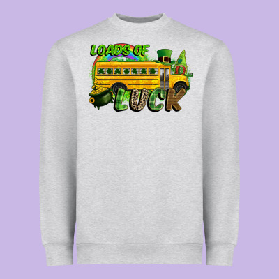 Loads Of Luck School Bus Heavyweight Sweatshirt Designed By Cowgirlartshop