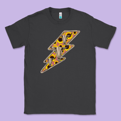 Sunflower And Skull Lightning Classic Tee Designed By Bettercallsaul