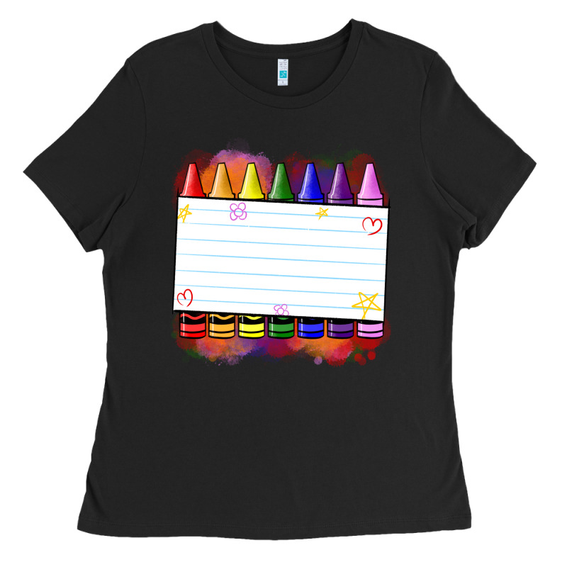Crayons Add Your Text Ladies Tee by NancyCooperArtShop | Teevron